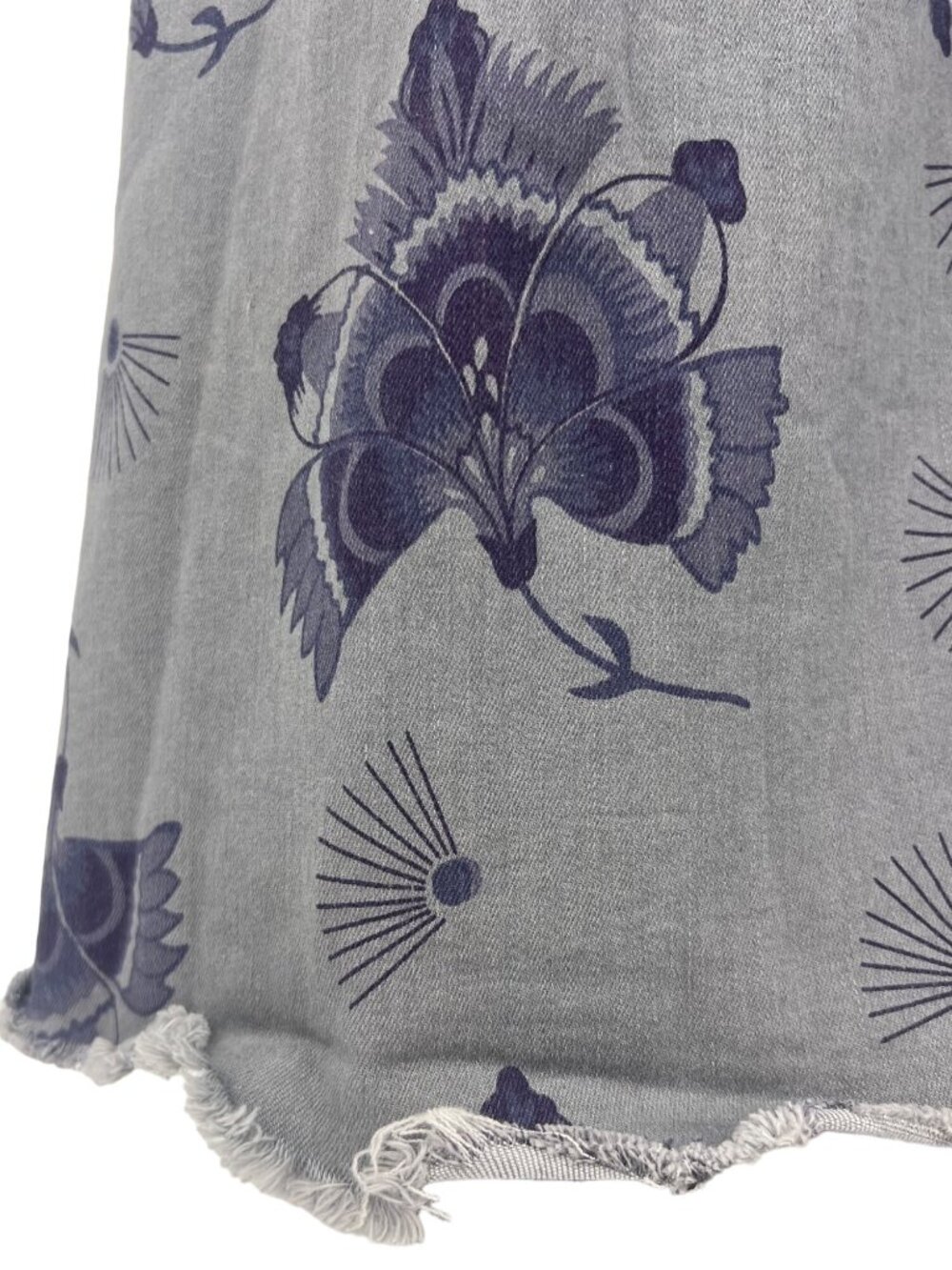 NWOT Free People Gray Mid-Rise Floral Super Flare Bell Bottom Jeans 32| 70s Boho - Picture 13 of 16